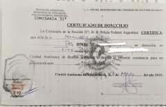 Справка о местожительстве в Аргентине - Certificado de Domicilio
